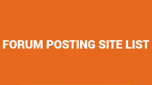 Forum Posting Site List