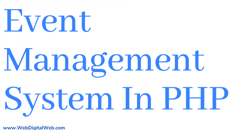 Event Management System Project In PHP