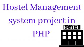Hostel management system project in PHP 