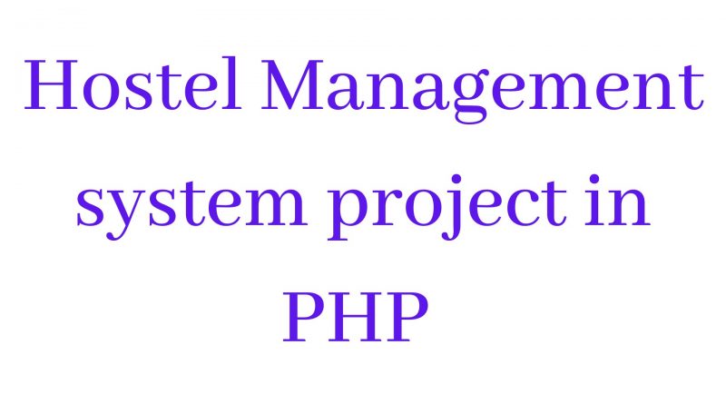 Hostel management system project in PHP