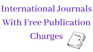 International Journals With Free Publication Charges