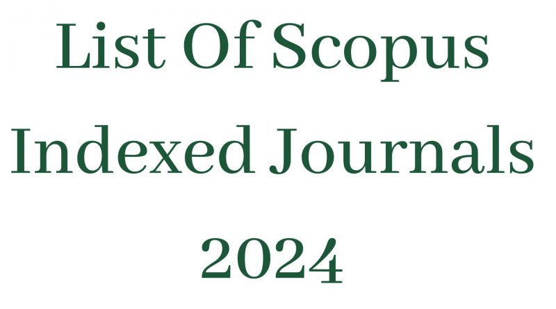 List Of Scopus Indexed Journals 2024