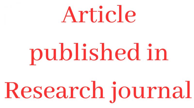 Article published in research journal