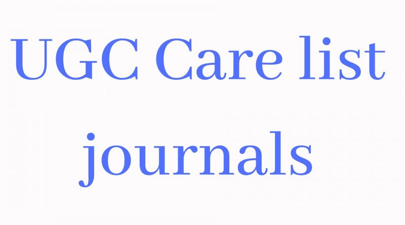 UGC Care list journals
