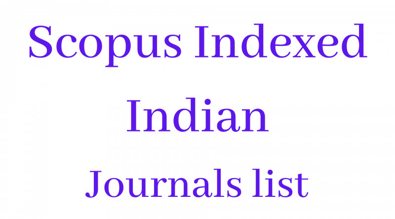 Scopus indexed Indian journals